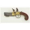 Image 3 : Three barrel tap-action Flintlock pistol with  brass body signed “J.N. Jones London” in  very good o