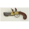 Image 4 : Three barrel tap-action Flintlock pistol with  brass body signed “J.N. Jones London” in  very good o