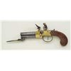 Image 5 : Three barrel tap-action Flintlock pistol with  brass body signed “J.N. Jones London” in  very good o