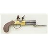 Image 7 : Three barrel tap-action Flintlock pistol with  brass body signed “J.N. Jones London” in  very good o