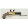 Image 8 : Three barrel tap-action Flintlock pistol with  brass body signed “J.N. Jones London” in  very good o