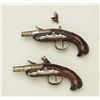 Image 4 : Pair of18th century French Flintlock pocket  pistols with carved bird head butts and  cannon barrels