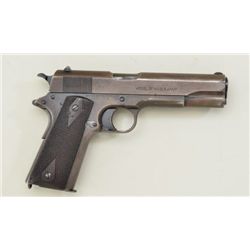 Colt U.S. Property Model 1911 semi-auto  pistol, .45 cal., 5” barrel, blue finish,  checkered wood g