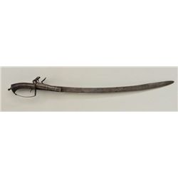 Flintlock sword/pistol with forged iron grip  in Central European styling, circa late 18th  to early