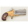 Image 1 : Frank Wesson 32 rim fire caliber over and  under derringer with brass frame, wood grips,  no serial 