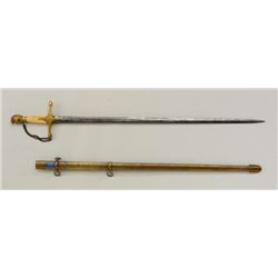 U.S. Militia Officers sword with Roman helmet  pommel and star at center of cross guard  with fluted