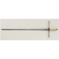 Composite broad sword comprising of 17th  century Spanish blade showing engraved  slogans with early