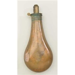 James Dixon & Sons Sheffield marked mid 19th  century shotgun flask with plain body and 4  stage cha