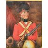 Image 1 : Late 18th to early 19th century painting of  British soldier with musket in old period  frame measur