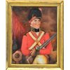 Image 2 : Late 18th to early 19th century painting of  British soldier with musket in old period  frame measur