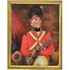 Image 3 : Late 18th to early 19th century painting of  British soldier with musket in old period  frame measur