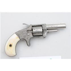 Monitor .22 cal., spur trigger frontier era  revolver with N.Y. scroll engraving and  period ivory g