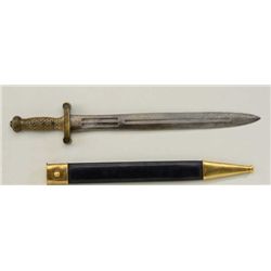 Model 1833 Ames Artillery sword with  reproduction scabbard in fair to good  condition. The blade sh