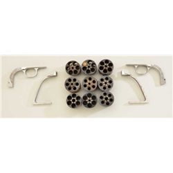 Bonanza lot of Colt SAA parts including  approx. 63 cylinders in various calibers,  finishes (includ