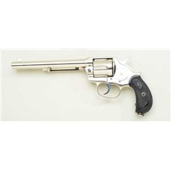 Colt Model 1878 DA revolver, .45 Colt cal.,  7-1/2” barrel, nickel finish, checkered black  hard rub