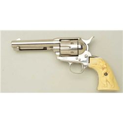 Display blank non-gun copy of a Colt SAA  revolver, .44 cal., 4-3/4” barrel, nickel  finish, faux ra
