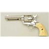 Image 1 : Display blank non-gun copy of a Colt SAA  revolver, .44 cal., 4-3/4” barrel, nickel  finish, faux ra