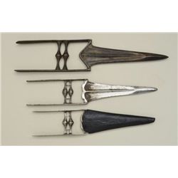 Lot of three (3) Indian Quitars or push  daggers all circa 19th century or earlier  showing good for