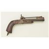 Image 1 : Spanish style double barrel pinfire pistol  with folding bayonet in poor condition circa  about 1860