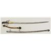 Image 1 : Antique German Officer’s sword and metal  scabbard with open guard and wire wrapped  rayskin grip; b