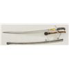 Image 2 : Antique German Officer’s sword and metal  scabbard with open guard and wire wrapped  rayskin grip; b