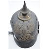 Image 1 : Relic Pickelhaube spike helmet circa Imperial  era to WW1 showing FR and Eagle chinstrap  retained b