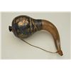 Image 3 : Massive mid eastern chieftains’ size powder  horn with painted decorations in floral  designs, circa