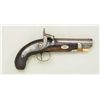 Image 1 : Derringer style percussion single shot pistol  with late percussion era back action lock,  signed C.