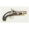 Image 2 : Derringer style percussion single shot pistol  with late percussion era back action lock,  signed C.