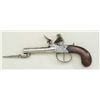 Image 2 : Pocket size center-hammer Flintlock pistol  with under mounted spring bayonet signed “T.  Aston” on 