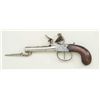 Image 3 : Pocket size center-hammer Flintlock pistol  with under mounted spring bayonet signed “T.  Aston” on 
