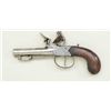 Image 4 : Pocket size center-hammer Flintlock pistol  with under mounted spring bayonet signed “T.  Aston” on 