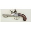 Image 5 : Pocket size center-hammer Flintlock pistol  with under mounted spring bayonet signed “T.  Aston” on 
