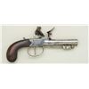 Image 6 : Pocket size center-hammer Flintlock pistol  with under mounted spring bayonet signed “T.  Aston” on 