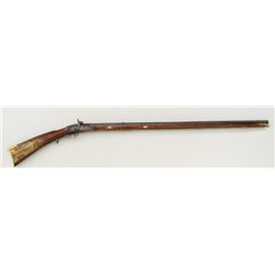 Percussion Kentucky rifle circa late  1830-early 1850’s, signed on barrel “A  *possibly H.W.” but no