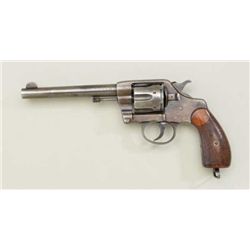 Colt Model 1905 Marine Corps DA revolver, .38  cal., 6” barrel, blue finish, checkered  walnut grips