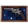 Image 1 : Cased Tranter’s patent DA revolver, .31 cal.,  4” barrel, blue finish, engraved frame,  checkered wo