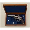 Image 4 : Cased Tranter’s patent DA revolver, .31 cal.,  4” barrel, blue finish, engraved frame,  checkered wo