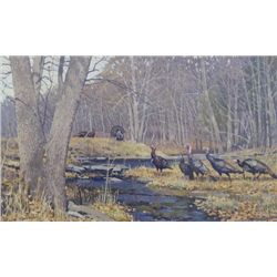 Original oil painting on board with signed  lower left Le Blanc. Approximately 26”x42” no  condition