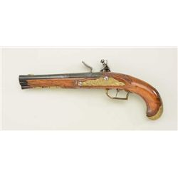 Germanic Flintlock pistol signed in silver on  barrel "Michael Bayer".  The pistol shows  ornate bra