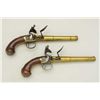 Image 3 : Pair of Queen Anne style flintlock pistols  with brass barrels and frames signed Wilson,  London. Th
