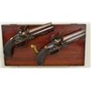 Image 3 : Cased pair of over & under Flintlock pistols  signed “D.Egg, London” in their original case  with tr