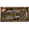 Image 8 : Cased pair of over & under Flintlock pistols  signed “D.Egg, London” in their original case  with tr