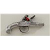 Image 1 : French style all metal double barrel  Flintlock pistol with nicely engraved frame  and mounts circa 