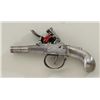 Image 2 : French style all metal double barrel  Flintlock pistol with nicely engraved frame  and mounts circa 
