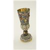 Image 7 : Large Russian gilt on silver and enamel  decorated toasting cup with matching tray  showing jeweled 