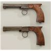 Image 2 : Pair of under hammer percussion target  pistols of French style signed “J. Hermad” on  top of each f