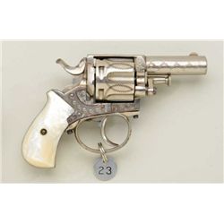 Beautiful engraved DA revolver marked  “BRITISH BULLDOG” on top strap, .38 cal.,  2-1/4” barrel, blu