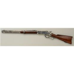 Winchester model 1866 S.R.C. in .44 Henry  rimfire caliber, factory full nickel plate  with Buffalo 