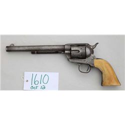 Colt SAA revolver, period engraved, .44-40  cal., 7-1/2” barrel, nickel finish, period  ivory grips,